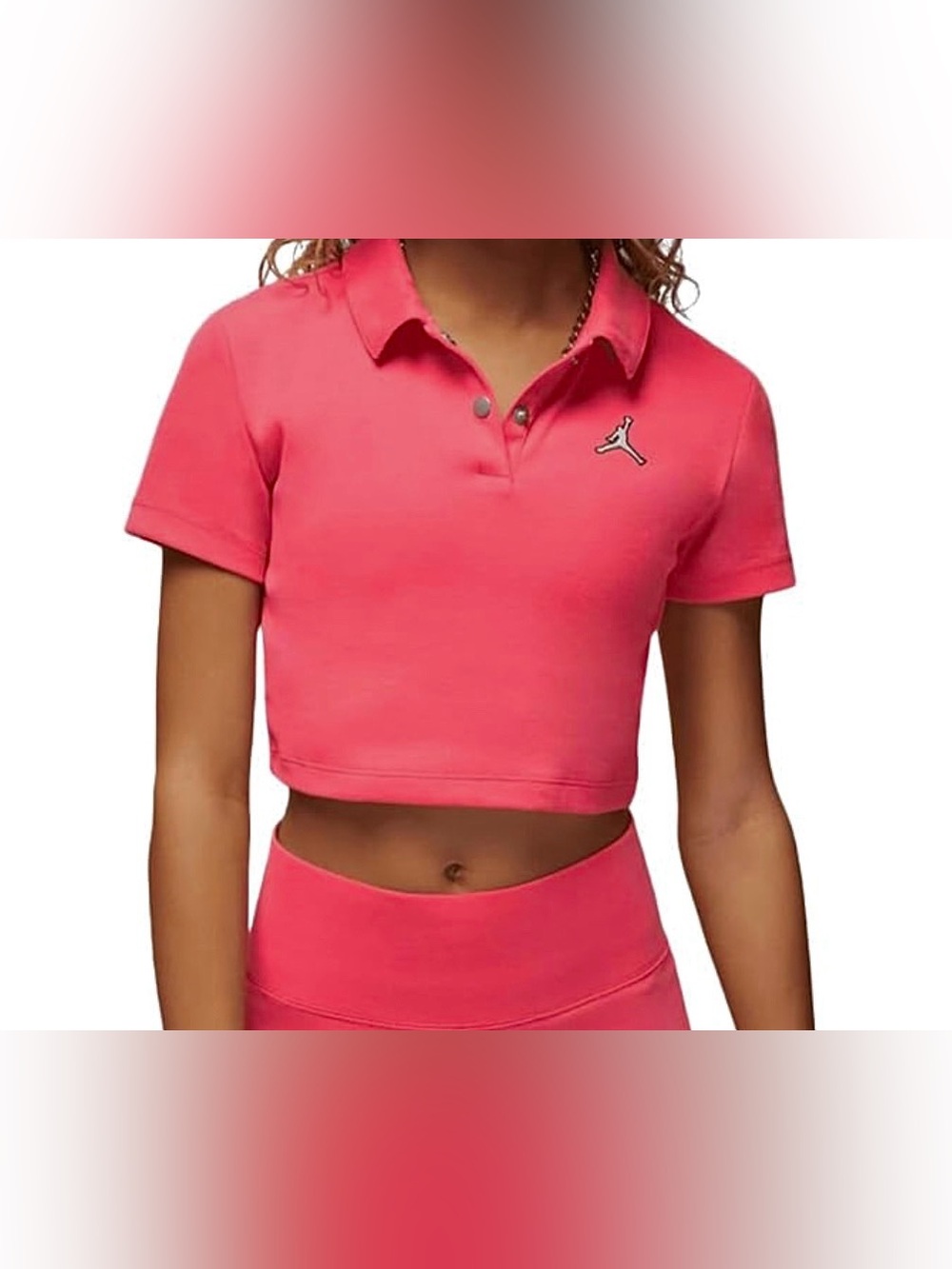 Jordan Nike Pink Cropped Polo Golf Top